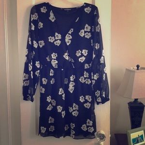 Long sleeved chiffon wrap dress from Express